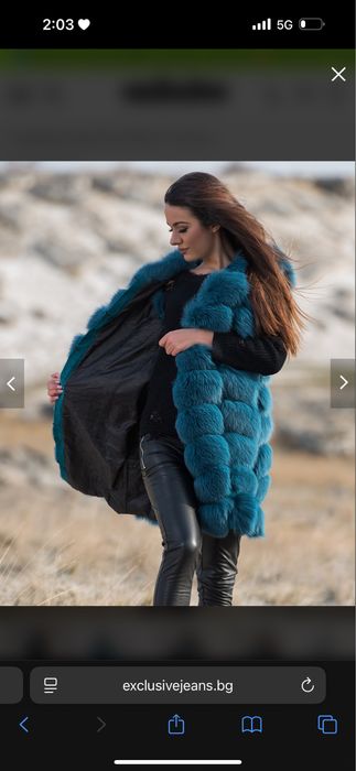 дълъг елек с естествен косъм  - EXCLUSIVE jeans НОВ