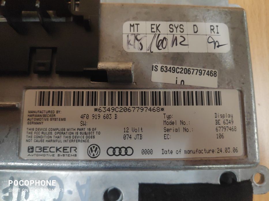 Display Audi A6 4F / Ауди А6 4Ф 2006г - 4F0 919 603 B