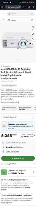 Proiector 4k Acer d4k2002 H6800BDa