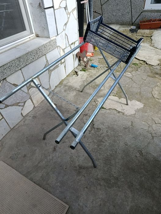 3 бр сгъваеми подцинковани стелажи