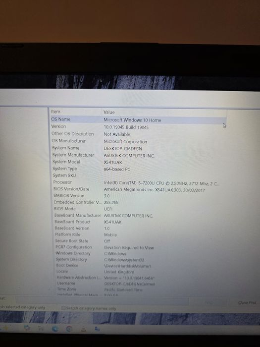 Vand laptop Asus X541UAK