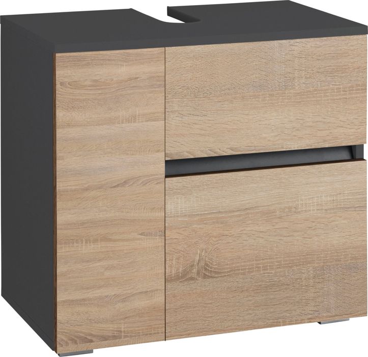 Comoda pentru baie, 60 cm, Gri-Stejar