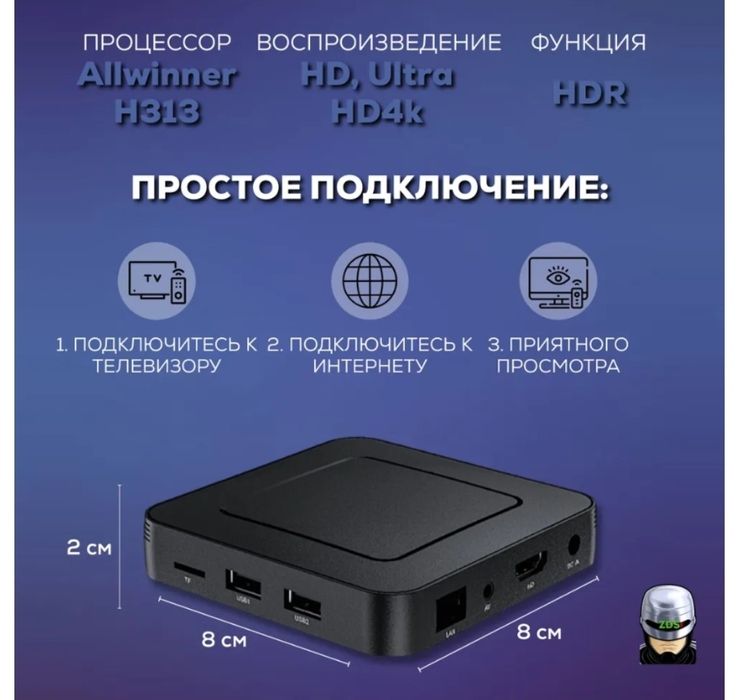 ТВ приставка Android TV Z6 2/8