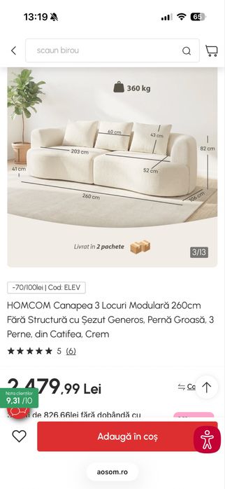 Vand Canapea Noua