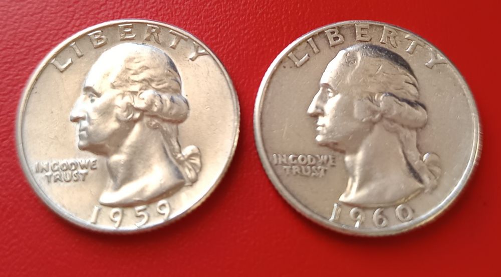 Quarter Dollar-USA-1959-1960 г.Сребро!!!