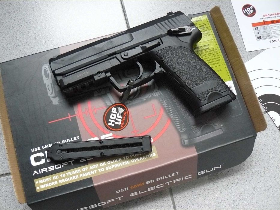 Pistol Airsoft Electric USP45 Heckler & Koch CM.125 CYMA, Nou,In Cutie