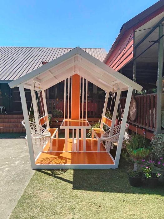 Foisor / Pavilion / Terasa cu bănci masa, structura metalica