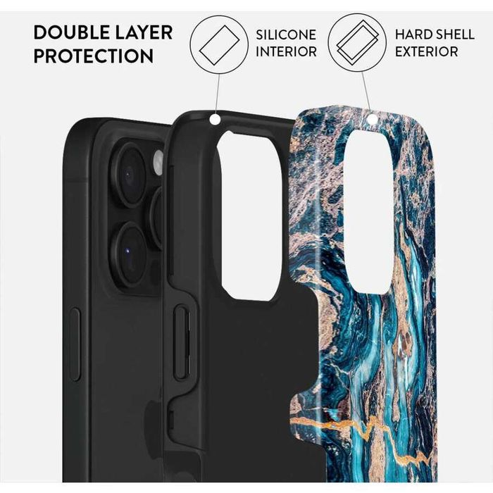 Husa Burga iPhone 16 Pro Max / 16 PRO Dual Layer Mystic River / Almond Latte / Full Glam Bej Crem magsafe premium