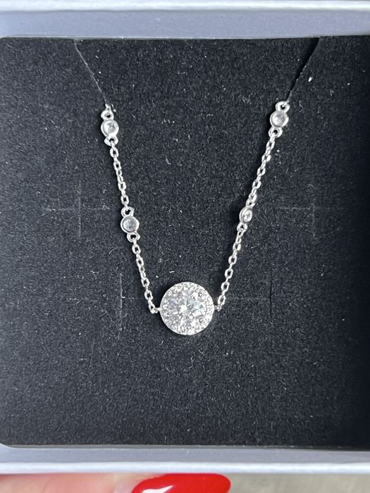 Brățară argint 925 cu pandantiv strălucitor tip halo – elegantă, nouă