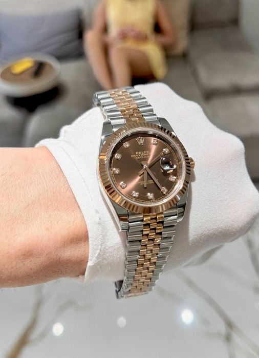 rolex datejust 41mm двуцветен шоколад