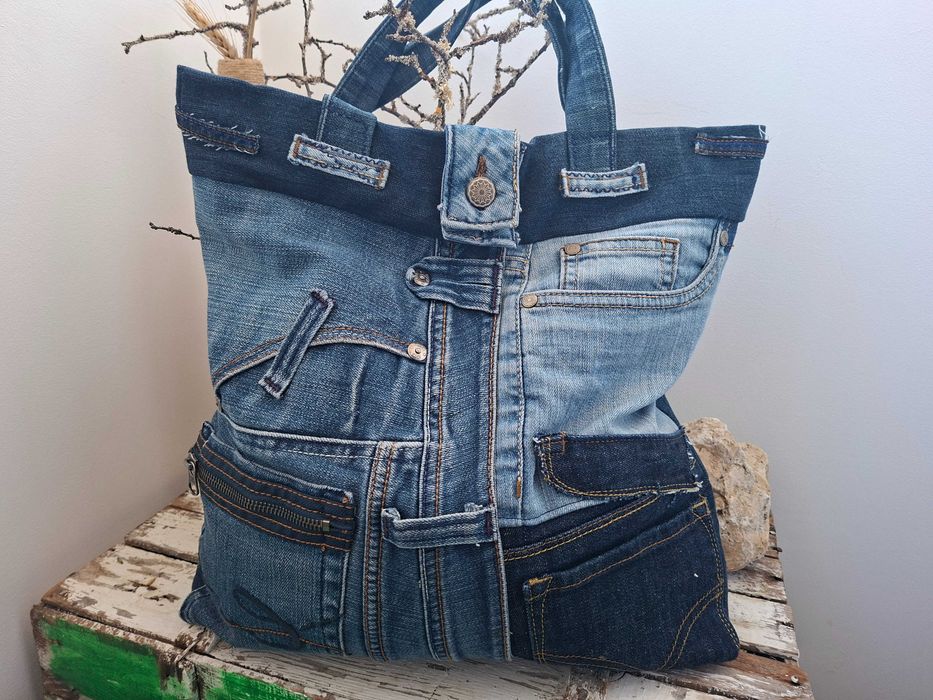 Дънкова чанта, рециклирана, еко