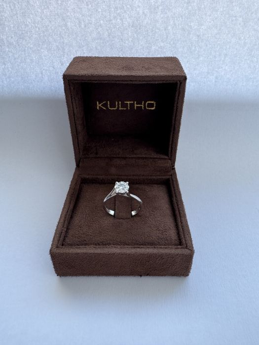 Inel de logodna aur alb 18k cu diamant 0.21CT, M51, KULTHO