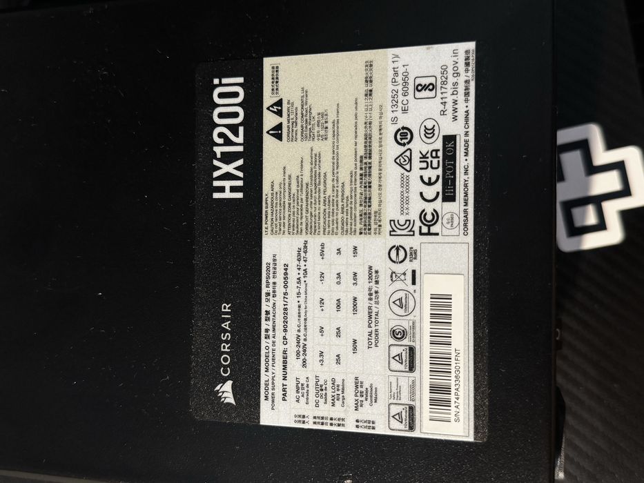 Vând sursă Corsair HX1200i 80+ Platinum, 1200W – fully modular