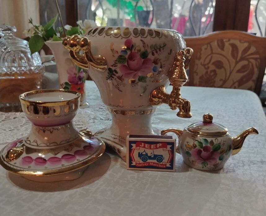 Фарфоровые самовары Гжель, СССР.