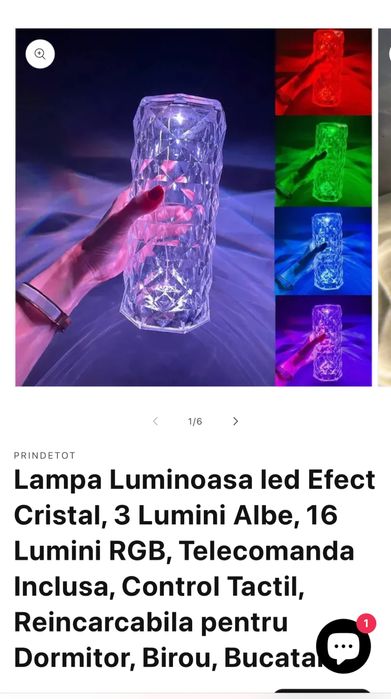 Vând lampă luminoasă efect led,avem mai multe culorii,toul nou sigilat