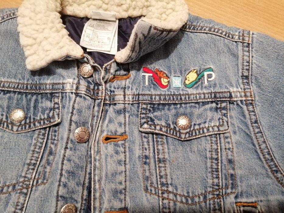 Ватирано бяло и дънково яке 2-3г.