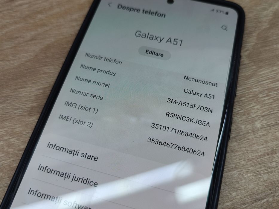 Samsung A51 128Gb Dark Blue IMPECABIL CA NOU