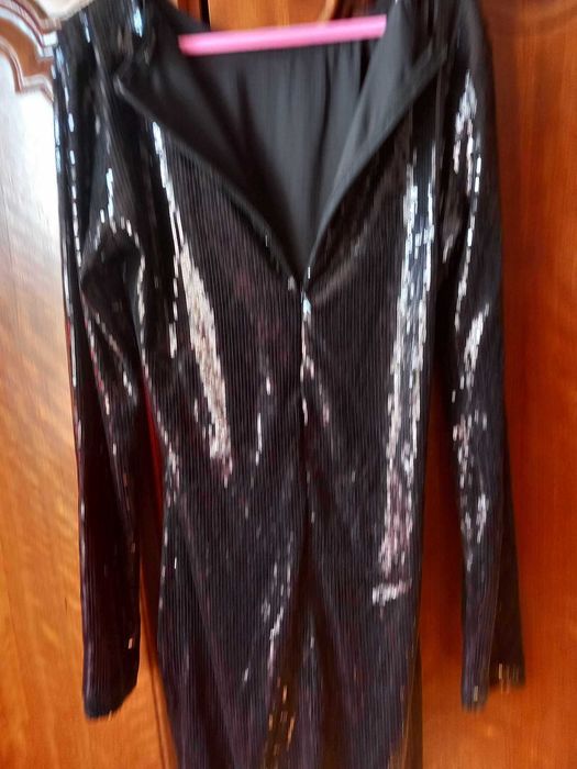 rochie cu paiete neagra scurta  S