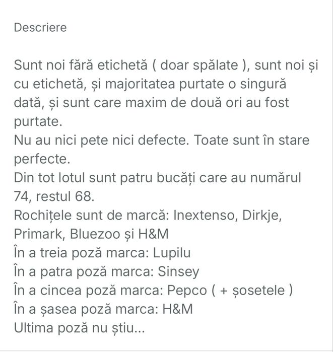 Lot haine de vara fetite