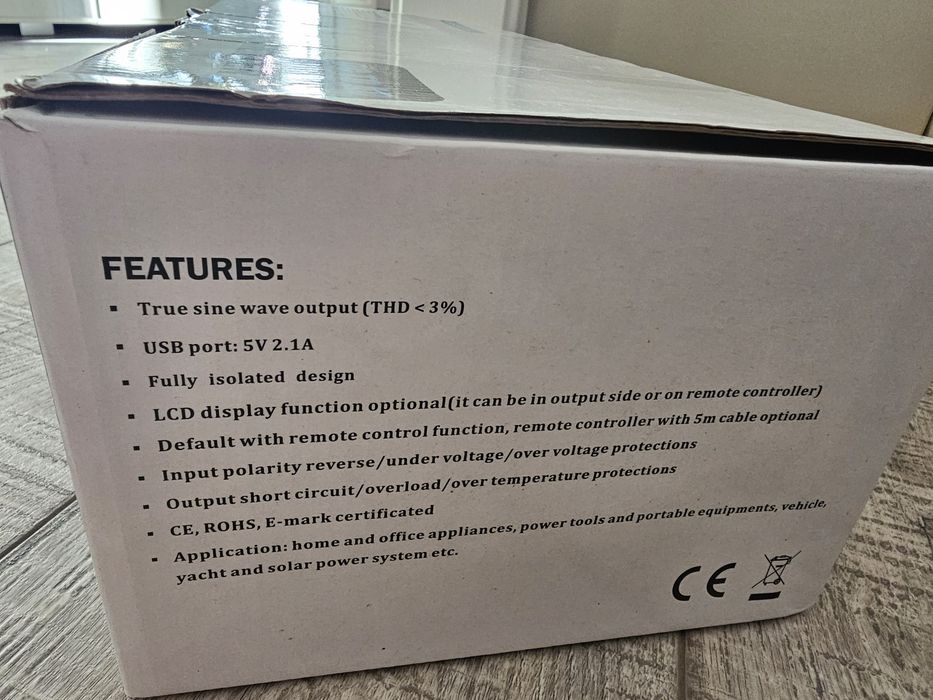 Invertor 12v-220v ,1000w-2000w varf,unda pura
