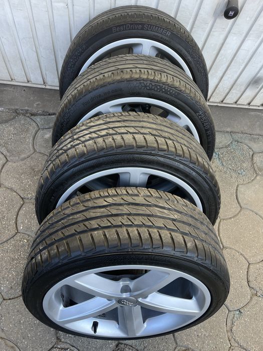 Jante aliaj 5x112mm, anvelope vara 225/40 R18 Audi A3, A4, A6, VW, Seat  Skoda