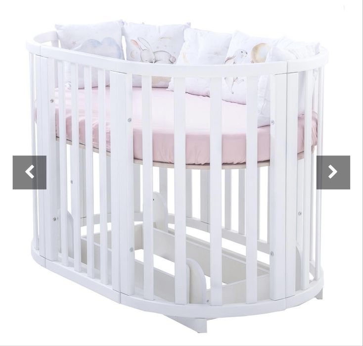 Altek Invest Детско легло Angelo Transformer кръгло/овал 7в1 Бял