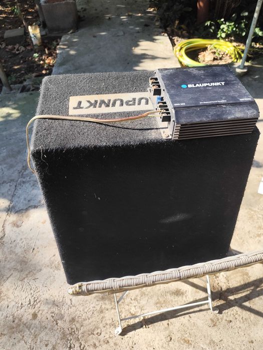 Комплект Бас каса 12" (30 см) + Двуканален Усилвател Blaupunkt EMA 255