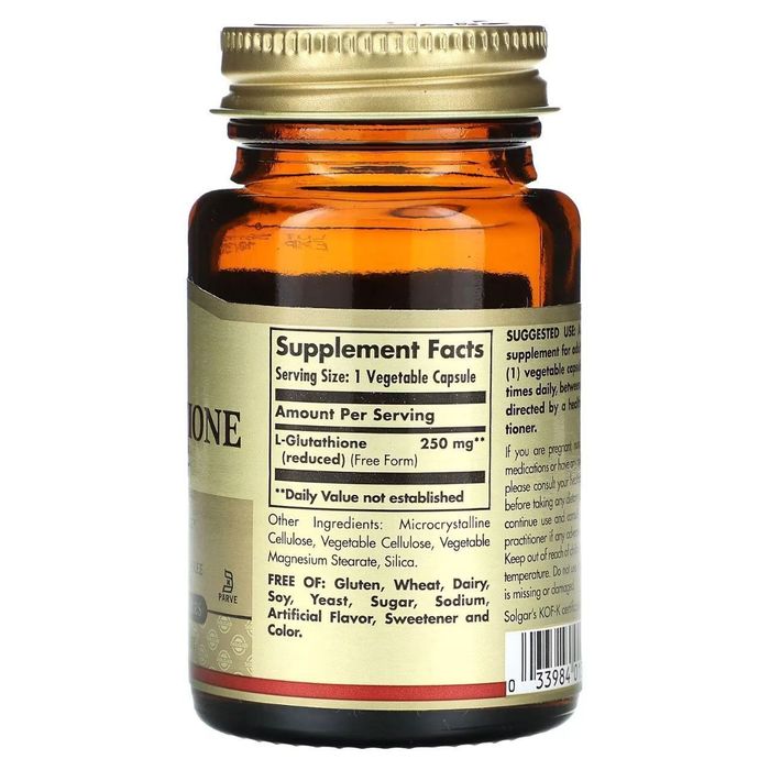 Глутатион Solgar Reduced L-Glutathione 30 веган капс Америка