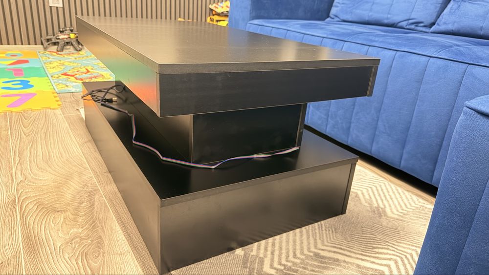 Masă de cafea modernă cu LED – Stejar negru
