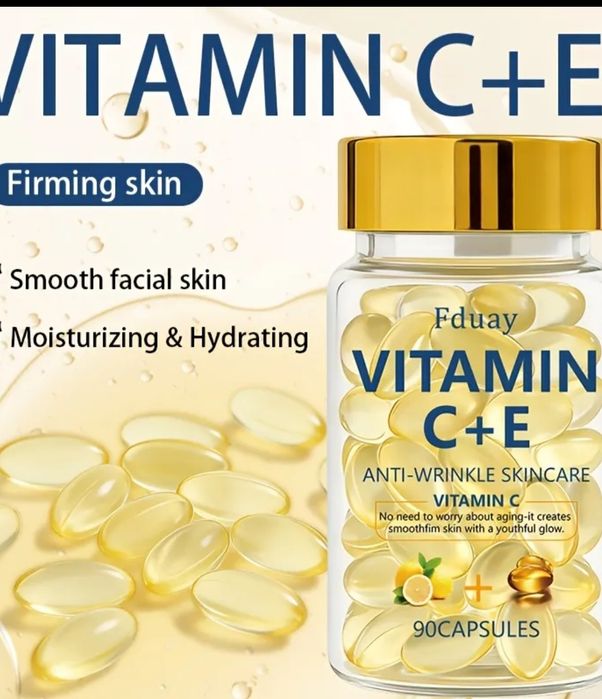 90 de capsule cu Vitamina C+E...Bogata în Retinol si Vitamina C+E