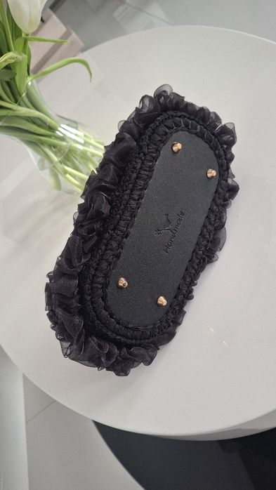 Geantă unicat hanmade panglica neagră