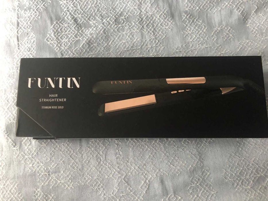 FUNTIN S10 2 в 1 Преса за коса титаниева 1 инч (черна роза, златисто)