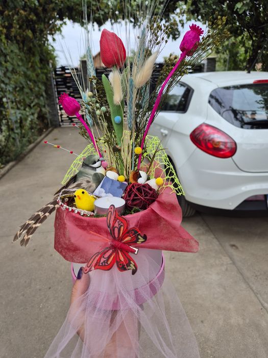 Cutie cadou din flori uscate naturale