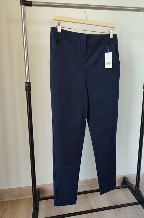 NOU Pantaloni stofa bleumarin, mărime L