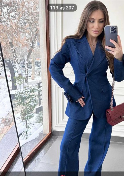 Модный Джинсовый костюм 48-50 размер советский. Производство Бишкек