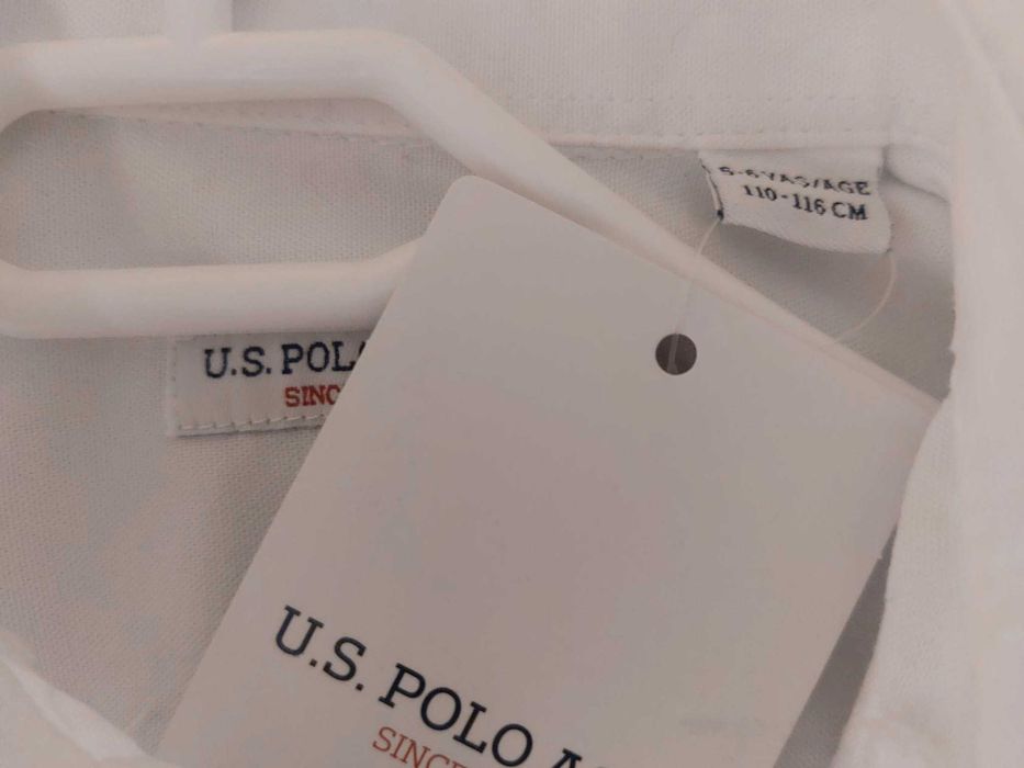 Camasa alba US Polo Assn cu eticheta, marime 110-116