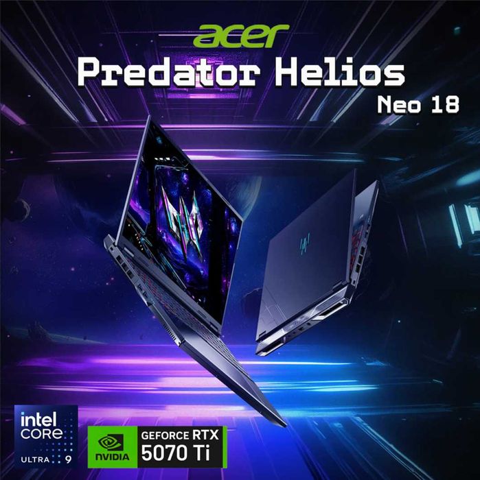 Acer Predator 18 Ultra9-275HX,32,1TB,RTX5070Ti 1 год Гарантия Nout.uz