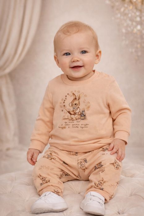 Бебешки комплект с дълъг ръкав – зайче