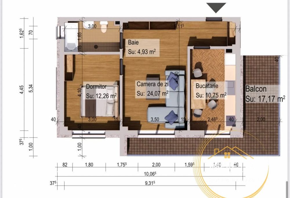Apartament 52mp cash 78.000e sau cu avans si rate 83.200e la cheie