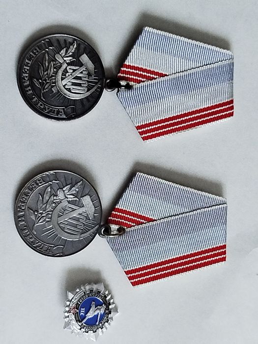 Медаль "Ветеран труда СССР", значок ГТО