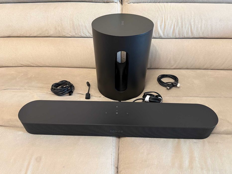 Sistem Soundbar Sonos Beam 2 si Sonos Sub Mini Black