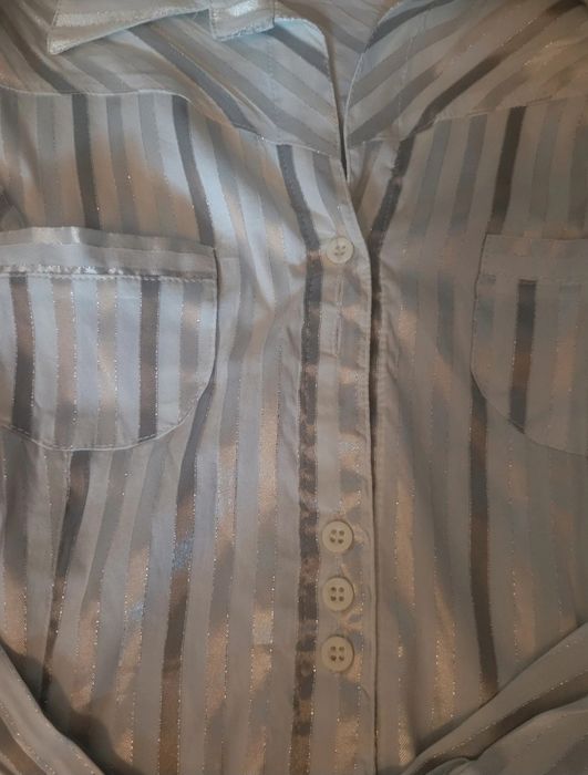 Camasa alb-argintie