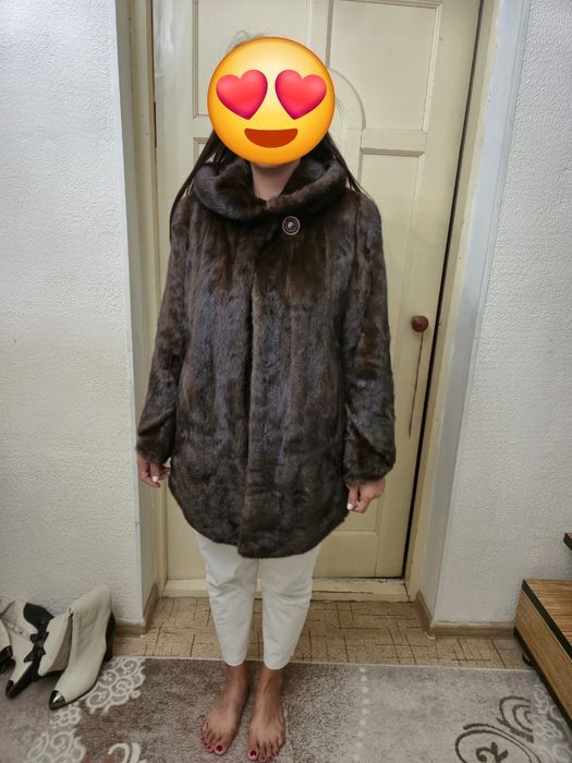 Шуба норковая с капюшоном