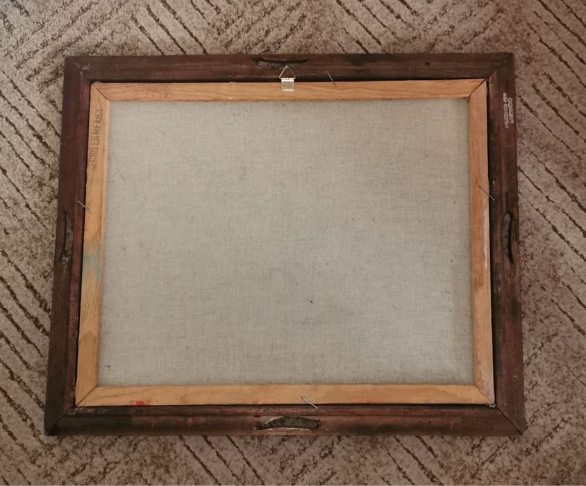 Картина от черно кадифе рамка подпис Вожд с Бизон от Ернесто Санчес