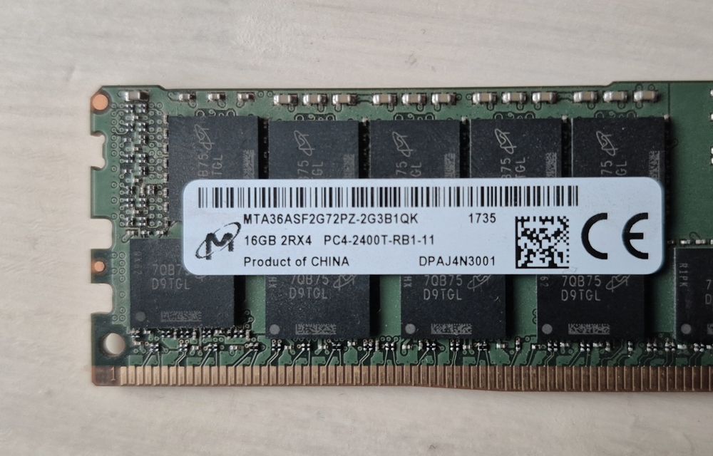 16GB RAM DDR4 2400MHz server ECC Micron