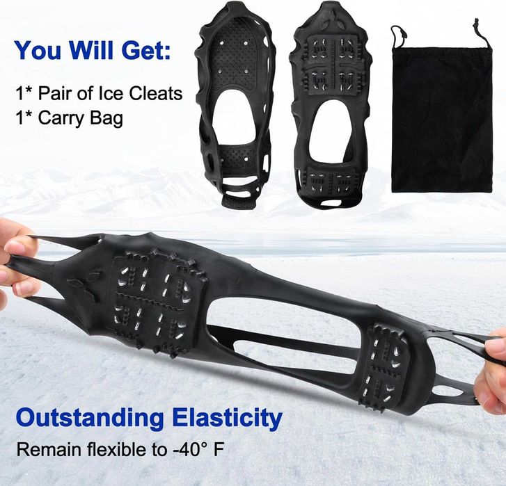 Ледени котки за обувки и ботуши за жени и мъже, за ходене по сняг, лед