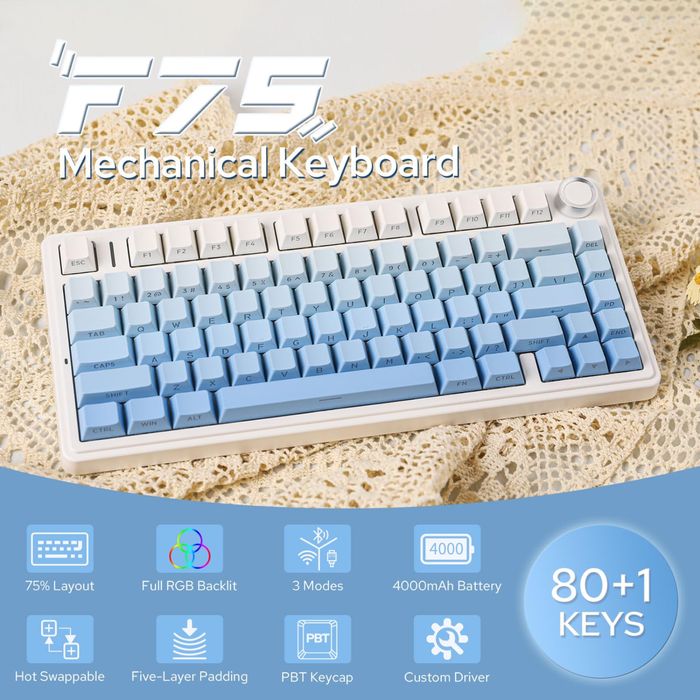 Игровая клавиатура: AULA F75 Gradient Blue