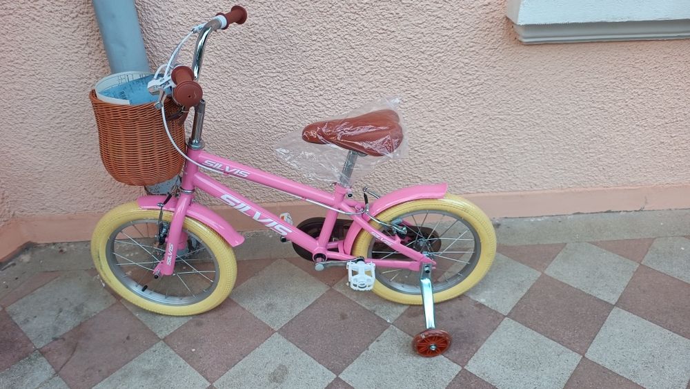 Bicicleta/ copii /bicicleta copii/roți 16"/ Roti 16" inch/ 4-9ani/  85-120 cm inaltime / Fetite /Baieti / Copii  /Roti ajutătoare/ roz/ mov/ albastru