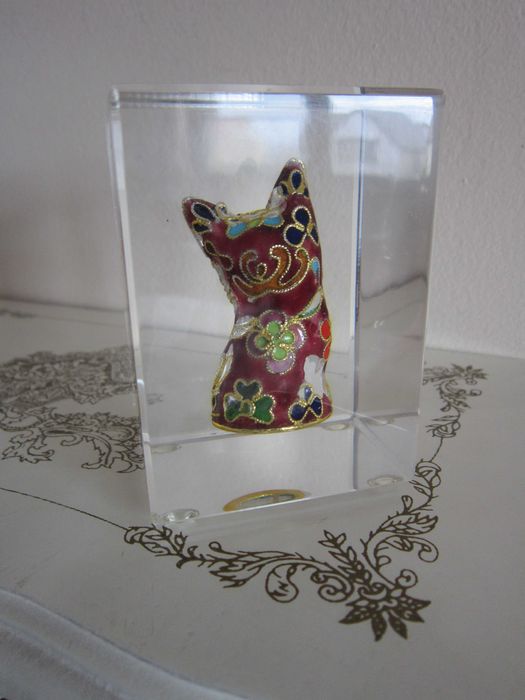 cadou deosebit rar Japonia 1990 Kutani Lucky Cat  handmade Paperweight