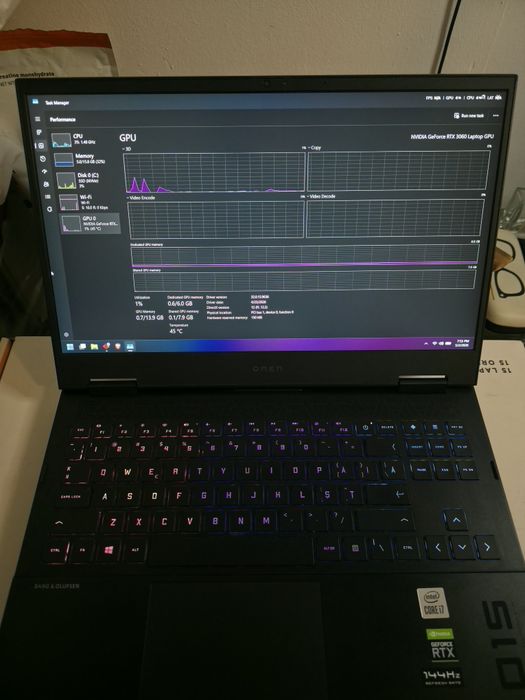 Laptop HP Omen 15 - RTX 3060 | i7-10750H | 16GB RAM | 144Hz